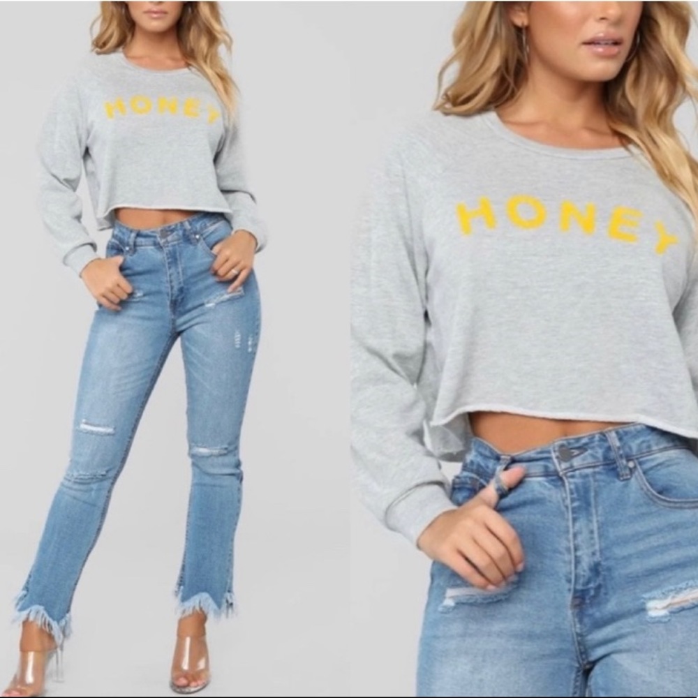 Fashion Nova Honey Cropped Sweater